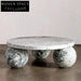 Elegant Round Natural Marble Travertine Coffee Table for Modern Homes