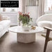 Elegant Round Natural Travertine Stone Coffee Table for Modern Living Room