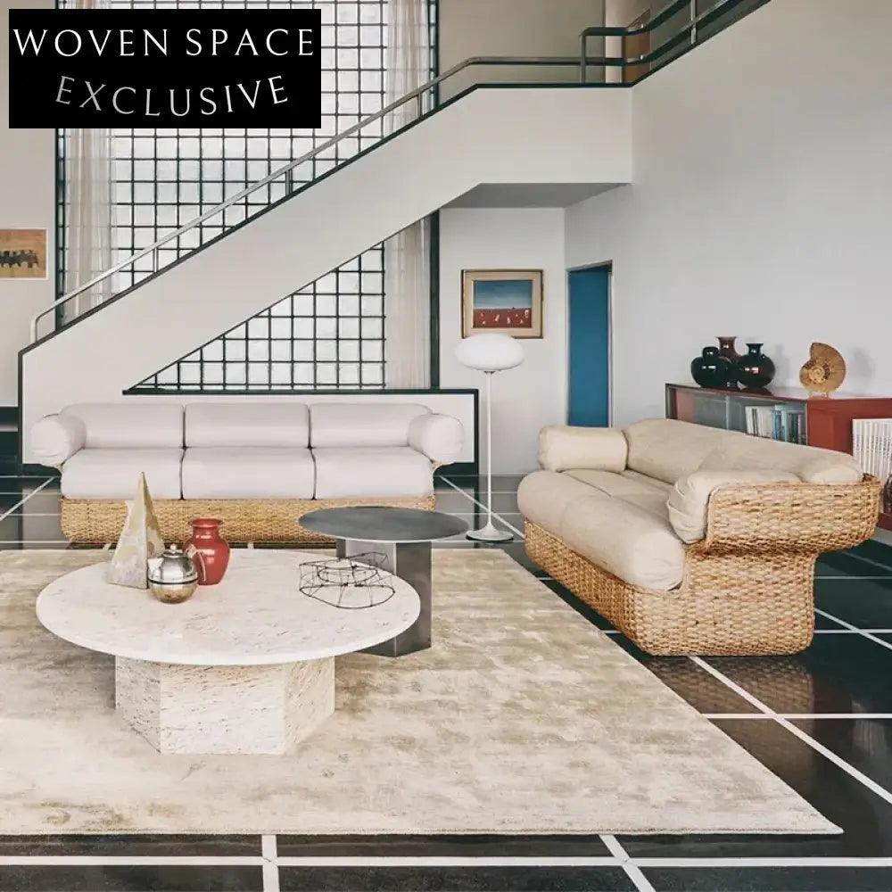 Elegant Round Natural Travertine Stone Coffee Table for Modern Living Room