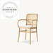 Elegant Round Rattan Back Upholstered Wooden Side Dining Chair