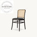 Elegant Round Rattan Back Upholstered Wooden Side Dining Chair