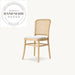 Elegant Round Rattan Back Upholstered Wooden Side Dining Chair