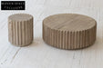Elegant Round Wooden Coffee Table - Designer Solid Pine Centerpiece Furniture