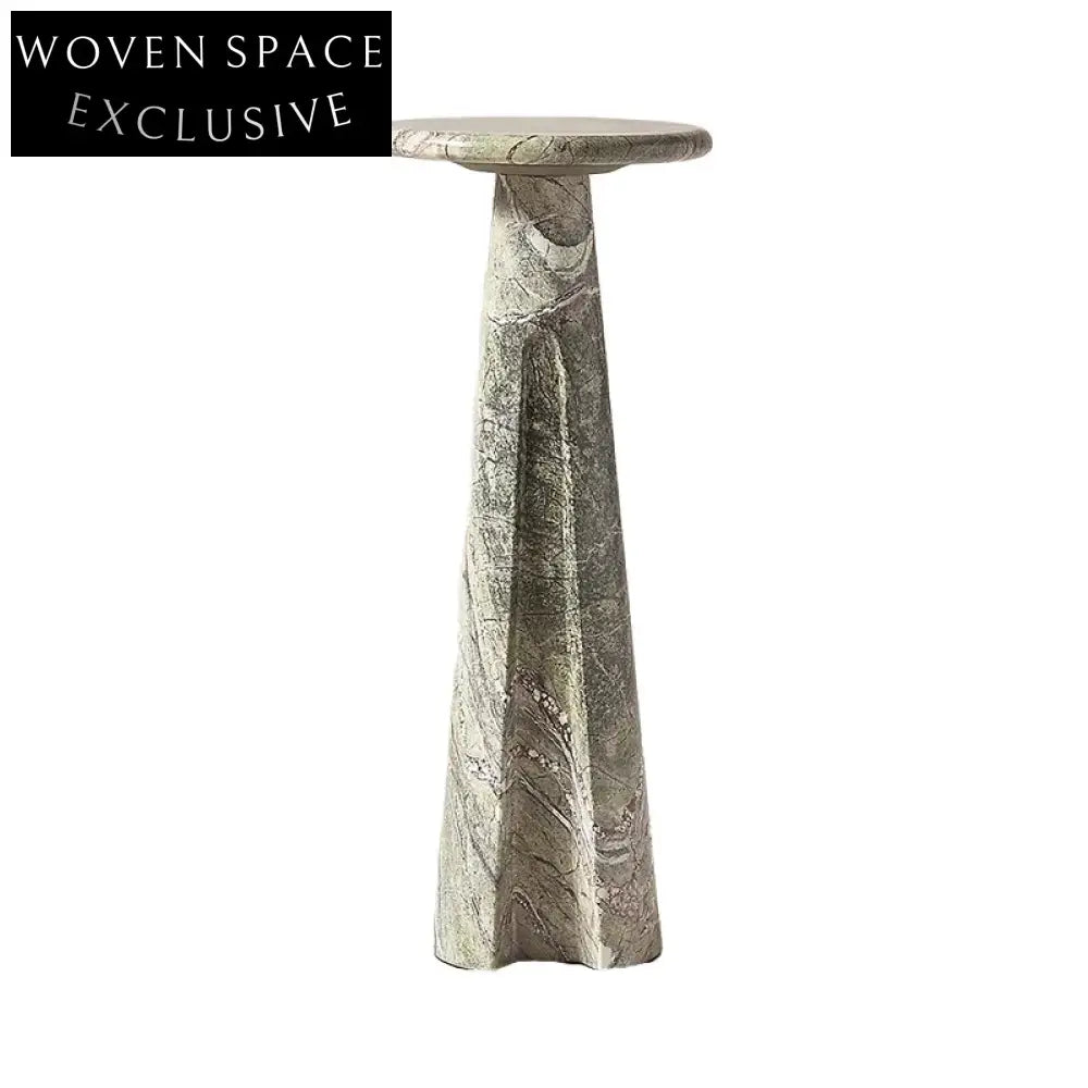 Elegant Round Solid Marble Side Table Modern Minimalist Living Room Accent Decor