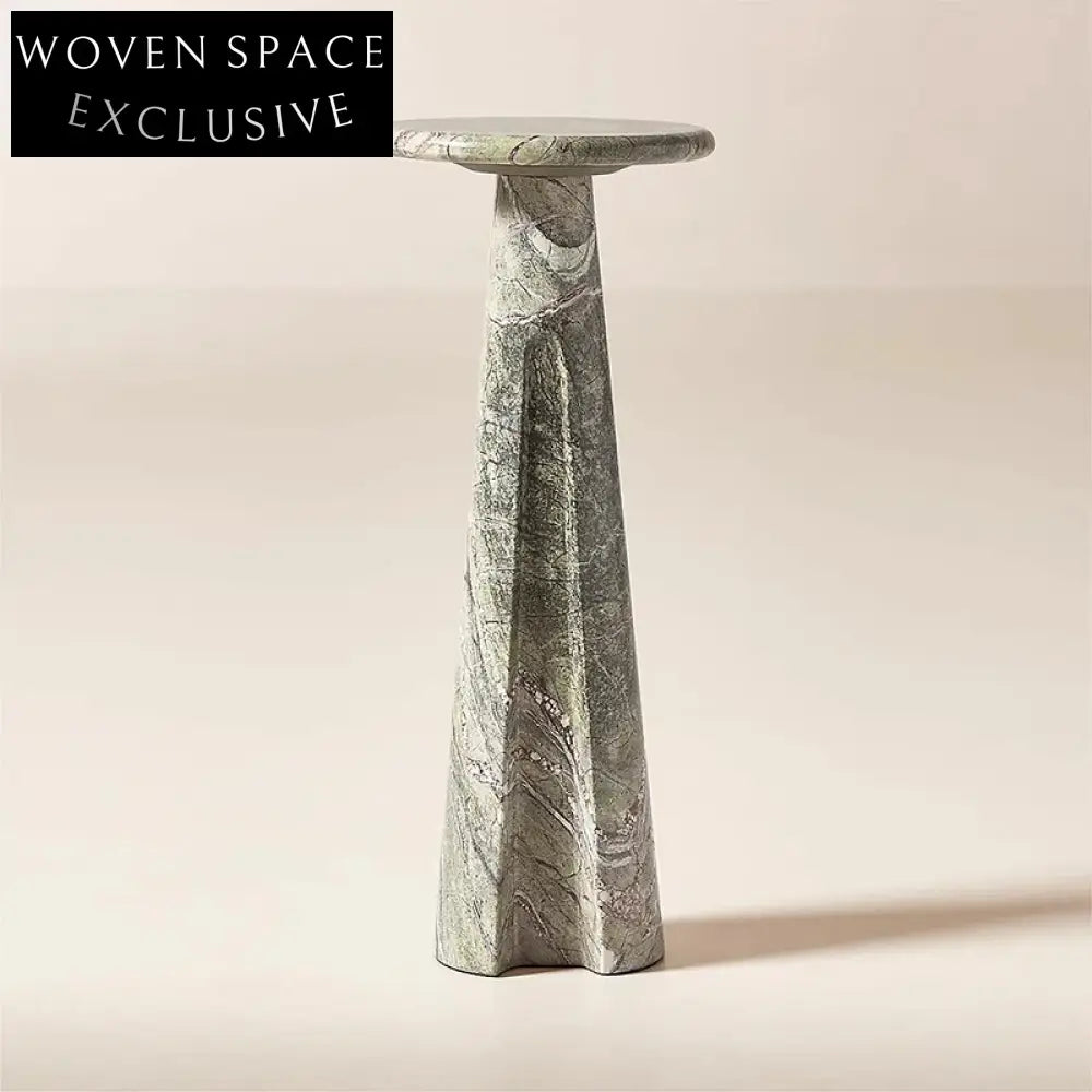 Elegant Round Solid Marble Side Table Modern Minimalist Living Room Accent Decor