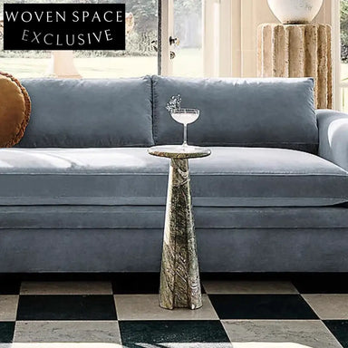 Elegant Round Solid Marble Side Table Modern Minimalist Living Room Accent Decor