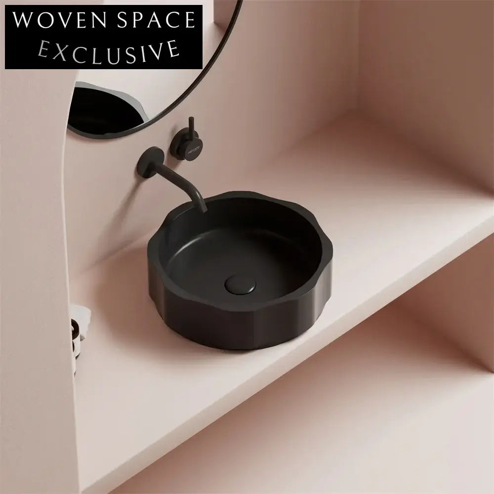 Elegant Round Solid Surface Bathroom Sink - Modern Macaron Color Artificial Stone Vessel