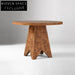 Elegant Round Solid Wood Burl Veneer Luxury 6-Seater Dining Table