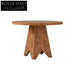 Elegant Round Solid Wood Burl Veneer Luxury 6-Seater Dining Table