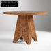 Elegant Round Solid Wood Burl Veneer Luxury 6-Seater Dining Table