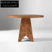 Elegant Round Solid Wood Burl Veneer Luxury 6-Seater Dining Table