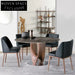 Elegant Round Solid Wood Dining Table with Sintered Stone or Glass Top