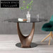 Elegant Round Solid Wood Dining Table with Sintered Stone or Glass Top