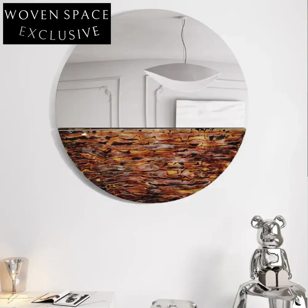 Elegant Round Stainless Steel Metal Wall Art Decor for Modern Home Living Room