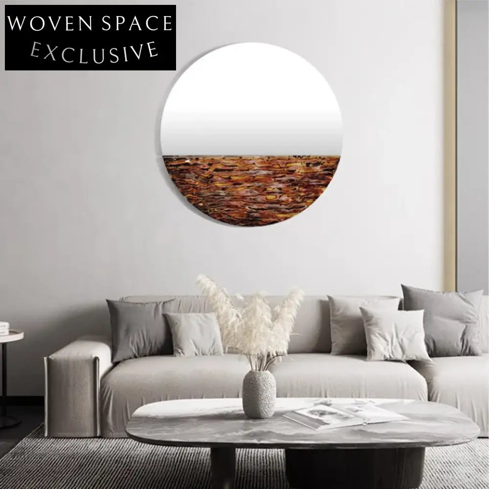 Elegant Round Stainless Steel Metal Wall Art Decor for Modern Home Living Room