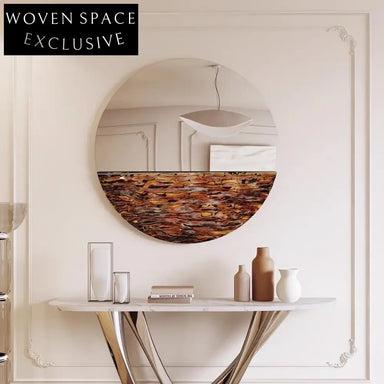 Elegant Round Stainless Steel Metal Wall Art Decor for Modern Home Living Room