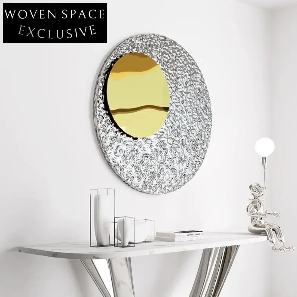 Elegant Round Stainless Steel Mirror Wall Art Decor for Modern Homes