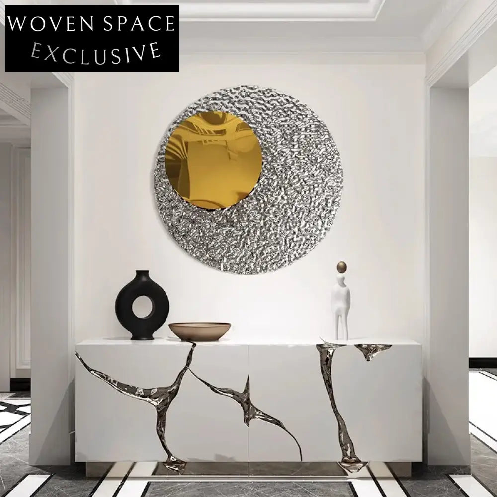 Elegant Round Stainless Steel Mirror Wall Art Decor for Modern Homes