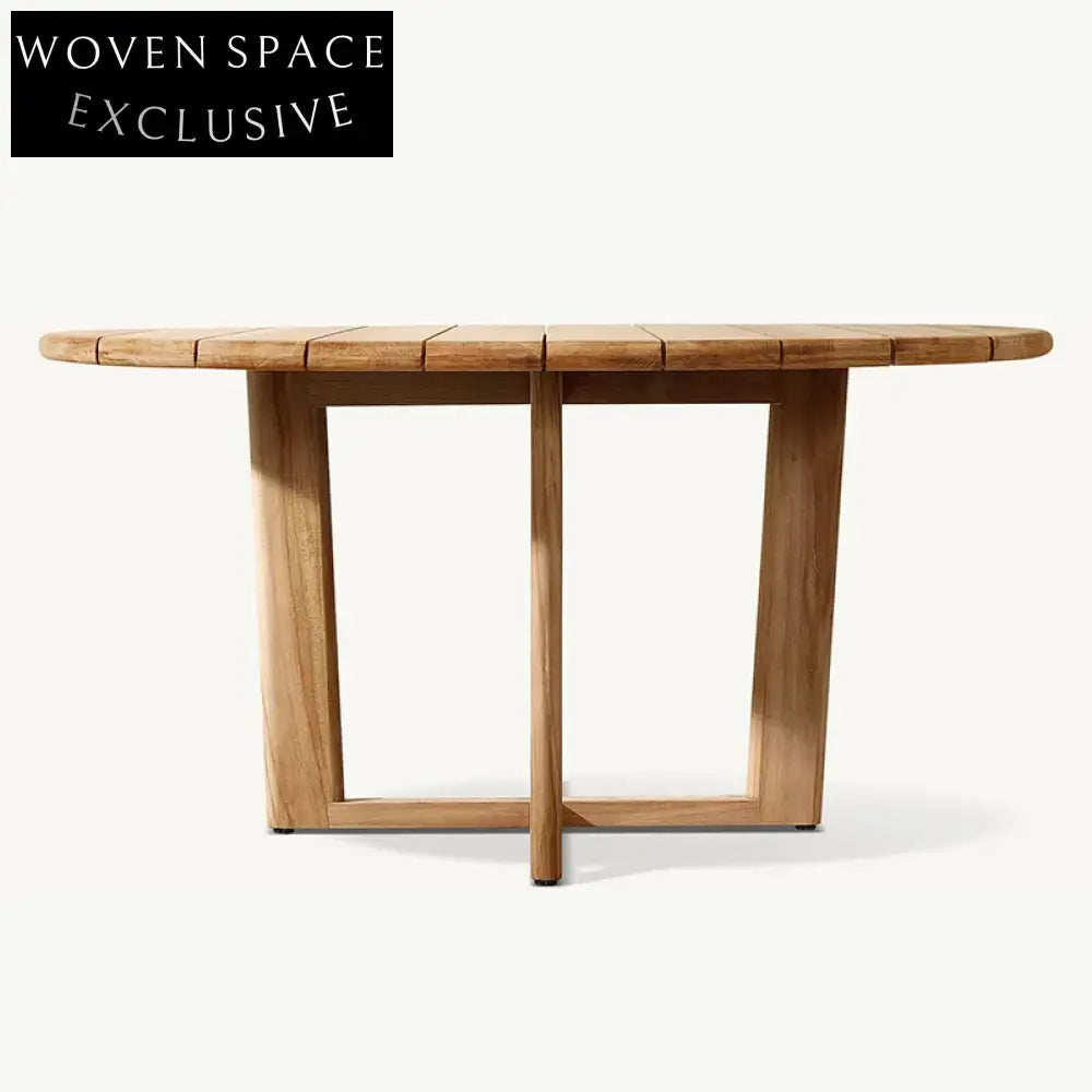 Elegant Round Teak Outdoor Dining Table for Patio Garden Balcony Restaurant