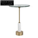 Elegant Round Tempered Glass Coffee Table with Marble Stone Base