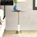 Elegant Round Tempered Glass Coffee Table with Marble Stone Base