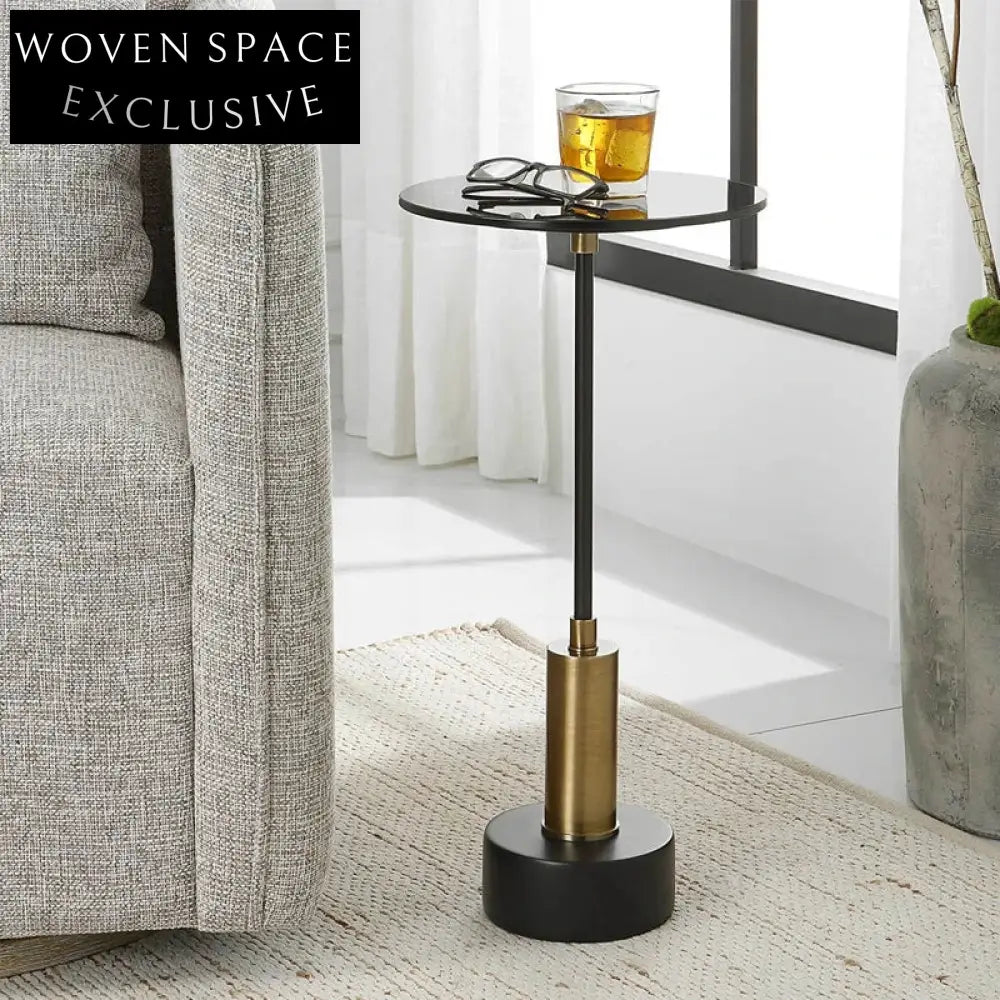 Elegant Round Tempered Glass Coffee Table with Marble Stone Base