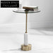 Elegant Round Tempered Glass Coffee Table with Marble Stone Base