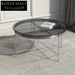 Elegant Round Tempered Glass Stainless Steel Base Modern Living Room Coffee Table