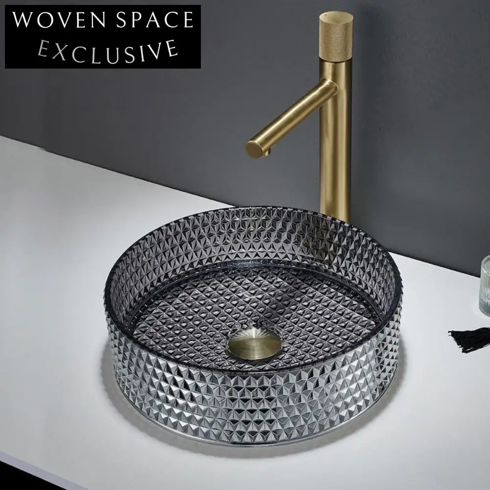 Elegant Round Tempered Glass Vessel Sink Basin for Modern Bathrooms