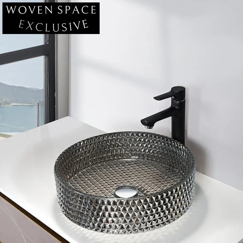 Elegant Round Tempered Glass Vessel Sink Basin for Modern Bathrooms