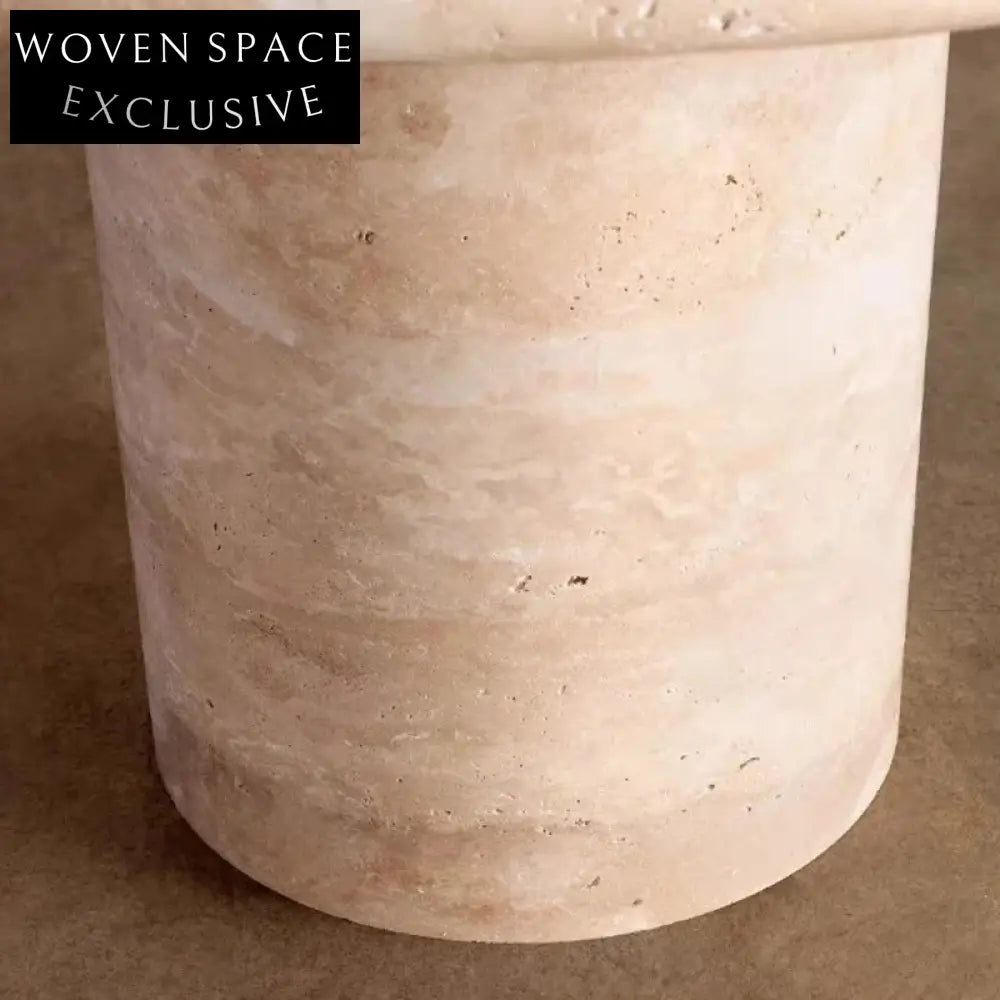 Elegant Round Travertine Natural Marble Dining Table for Luxury Homes