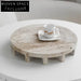Elegant Round Travertine Serving Tray for Home Decor and Entertaining