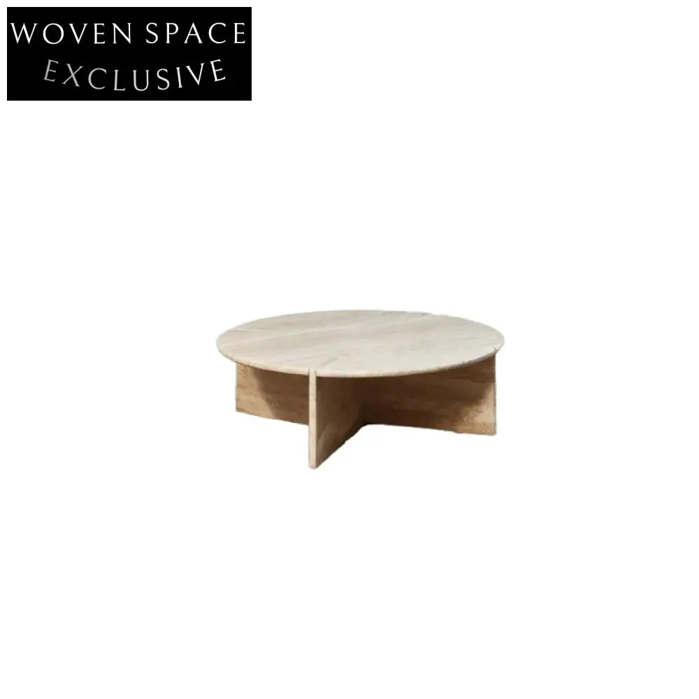 Elegant Round Travertine Stone Wabi Sabi Natural Marble Coffee Table for Modern Homes