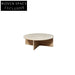 Elegant Round Travertine Stone Wabi Sabi Natural Marble Coffee Table for Modern Homes