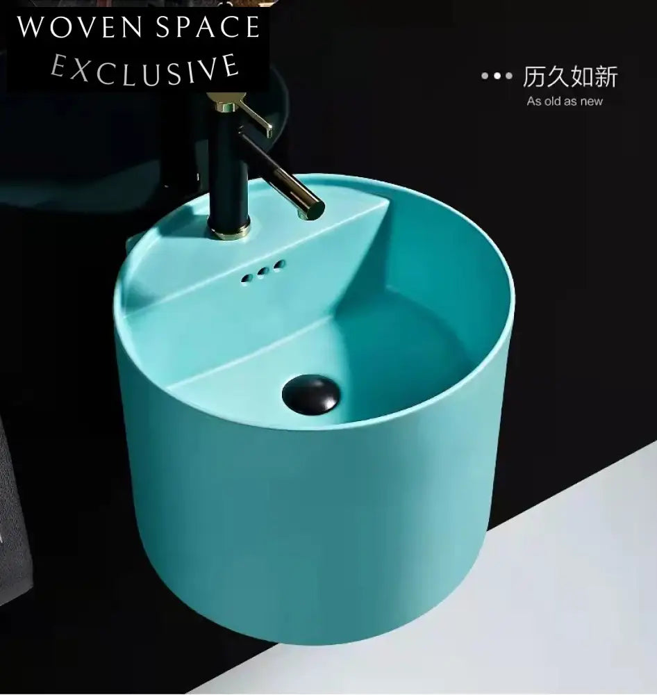 Elegant Round White Ceramic Wall-Hung Bathroom Sink