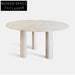 Elegant Round White Marble Natural Stone Dining Table for Modern Dining Rooms