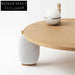 Elegant Round Wood Coffee Table with Fabric Legs, Modern Natural Finish Table