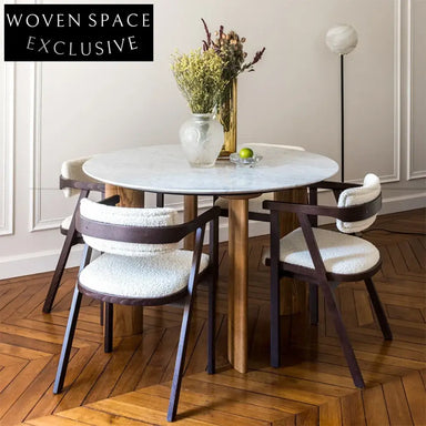 Elegant Round Wood Dining Table for Modern Home Restaurant Hotel Outdoor Use