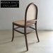 Elegant Rustic Rattan Wood Dining Chair with Round Back, Cafe Style Chair