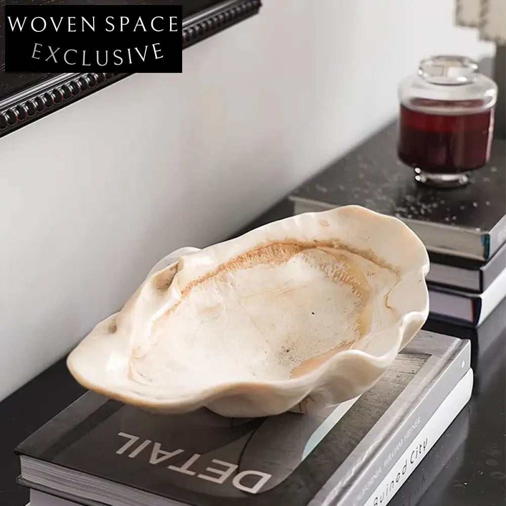 Elegant Shell Art Resin Desktop Decorative Tray for Home Decor Accents