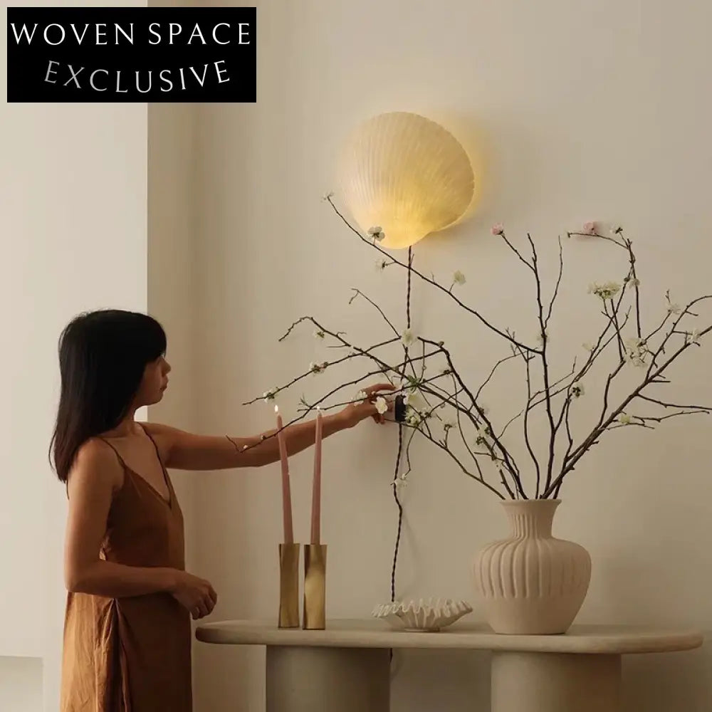 Elegant Shell LED Wall Lamp for Modern Living Room & Bedroom Decor