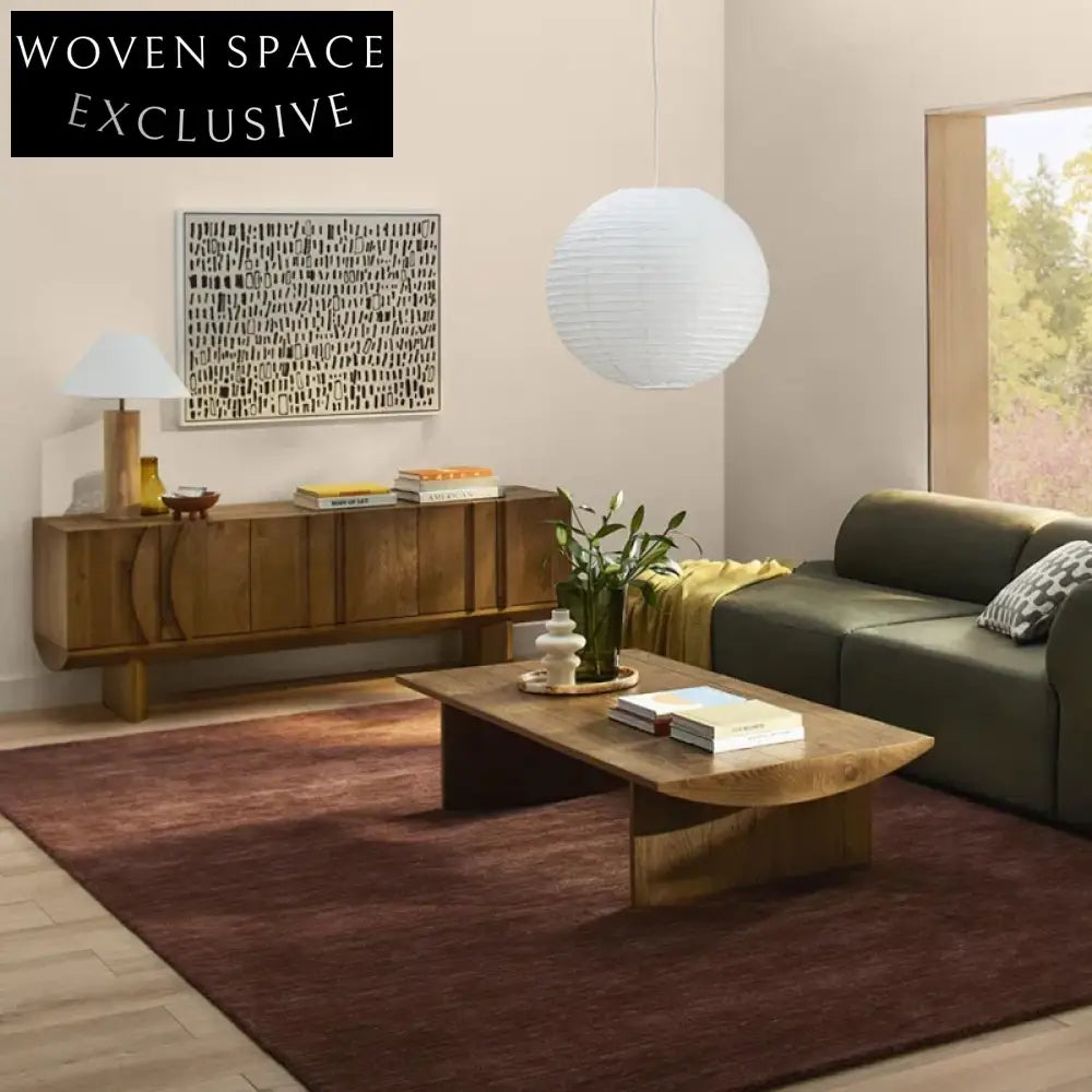 Elegant Six-Door Solid Wood TV Console Cabinet with Walnut Veneer Finish