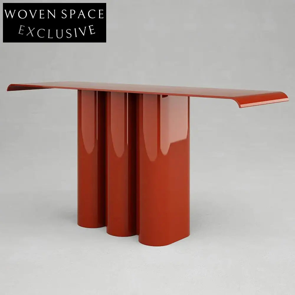 Elegant Solid Ash Wood Console Table, Lacquer Finish, for Entryway Living Room