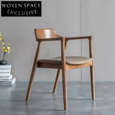 Elegant Solid Ash Wood Dining Chair with Fabric Backrest and Seat