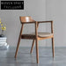 Elegant Solid Ash Wood Dining Chair with Fabric Backrest and Seat