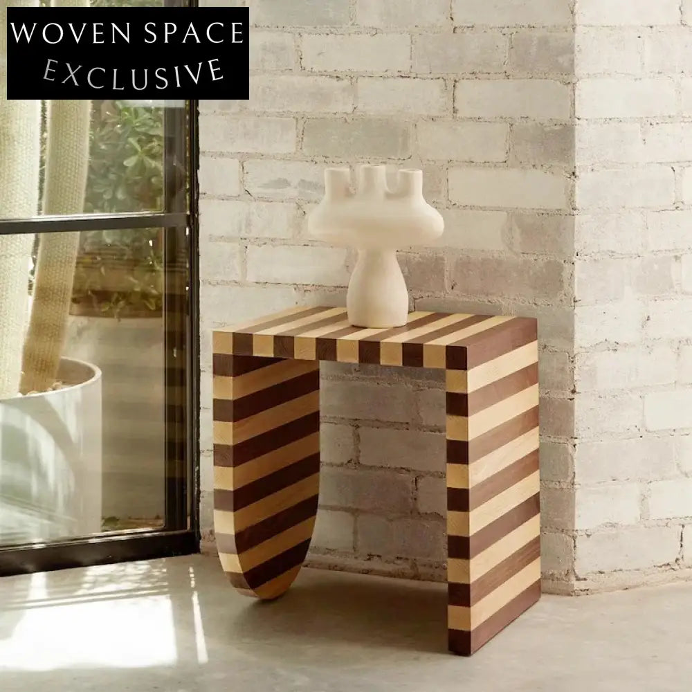 Elegant Solid Ash Wood Fluted Rectangular Modern Living Room Coffee Table