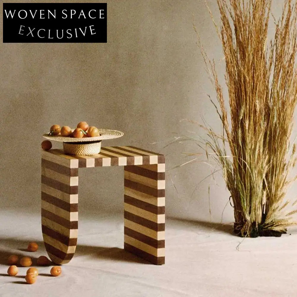 Elegant Solid Ash Wood Fluted Rectangular Modern Living Room Coffee Table