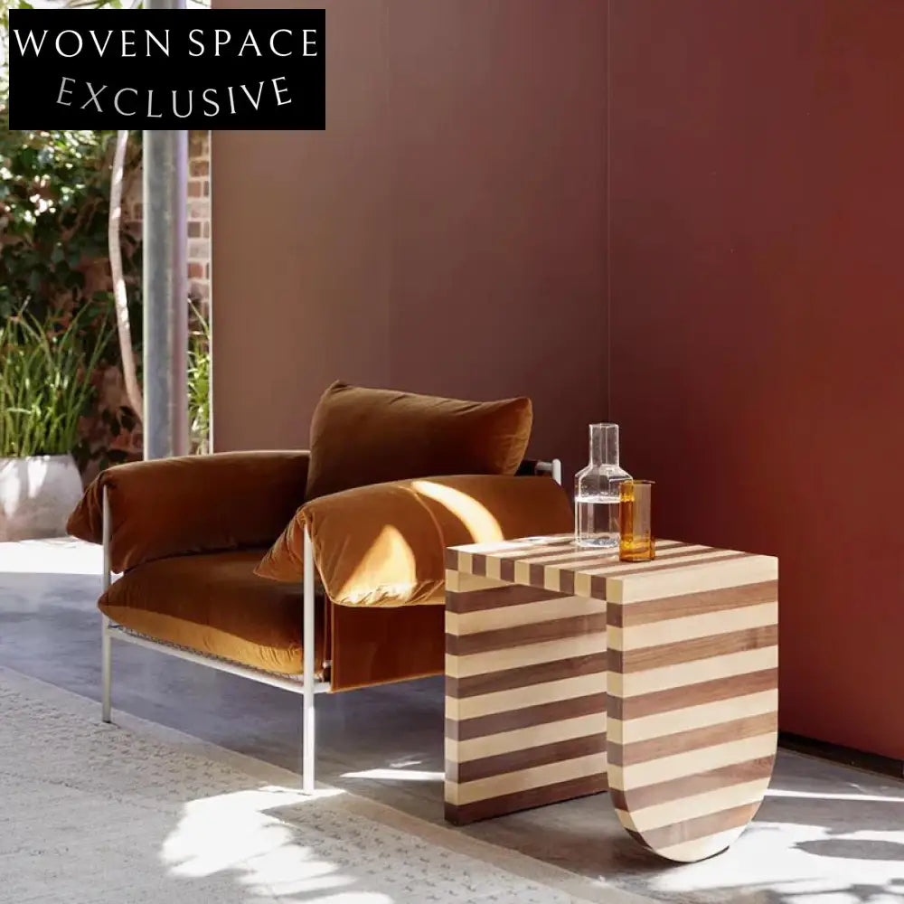 Elegant Solid Ash Wood Fluted Rectangular Modern Living Room Coffee Table