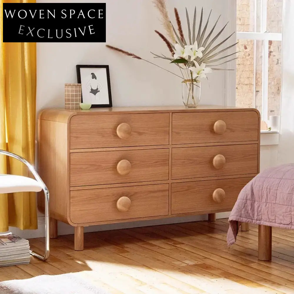 Elegant Solid Ash Wood Modern Bedroom Living Room Storage Cabinet