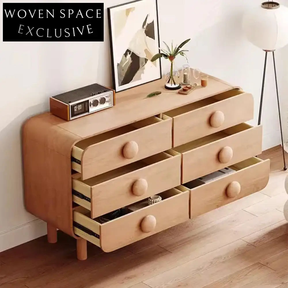 Elegant Solid Ash Wood Modern Bedroom Living Room Storage Cabinet